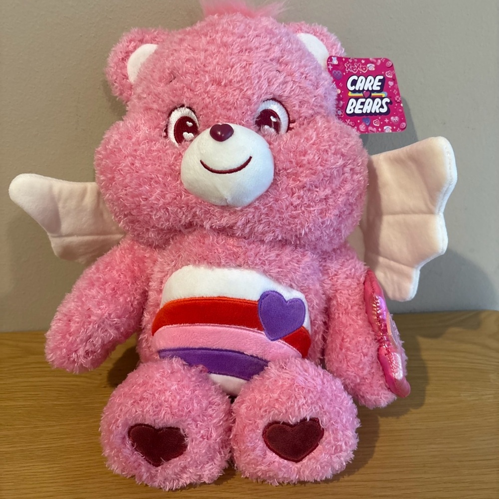 2026 Care Bears Valentine’s 16” Cheer Bear Pink Bear Plush NEW